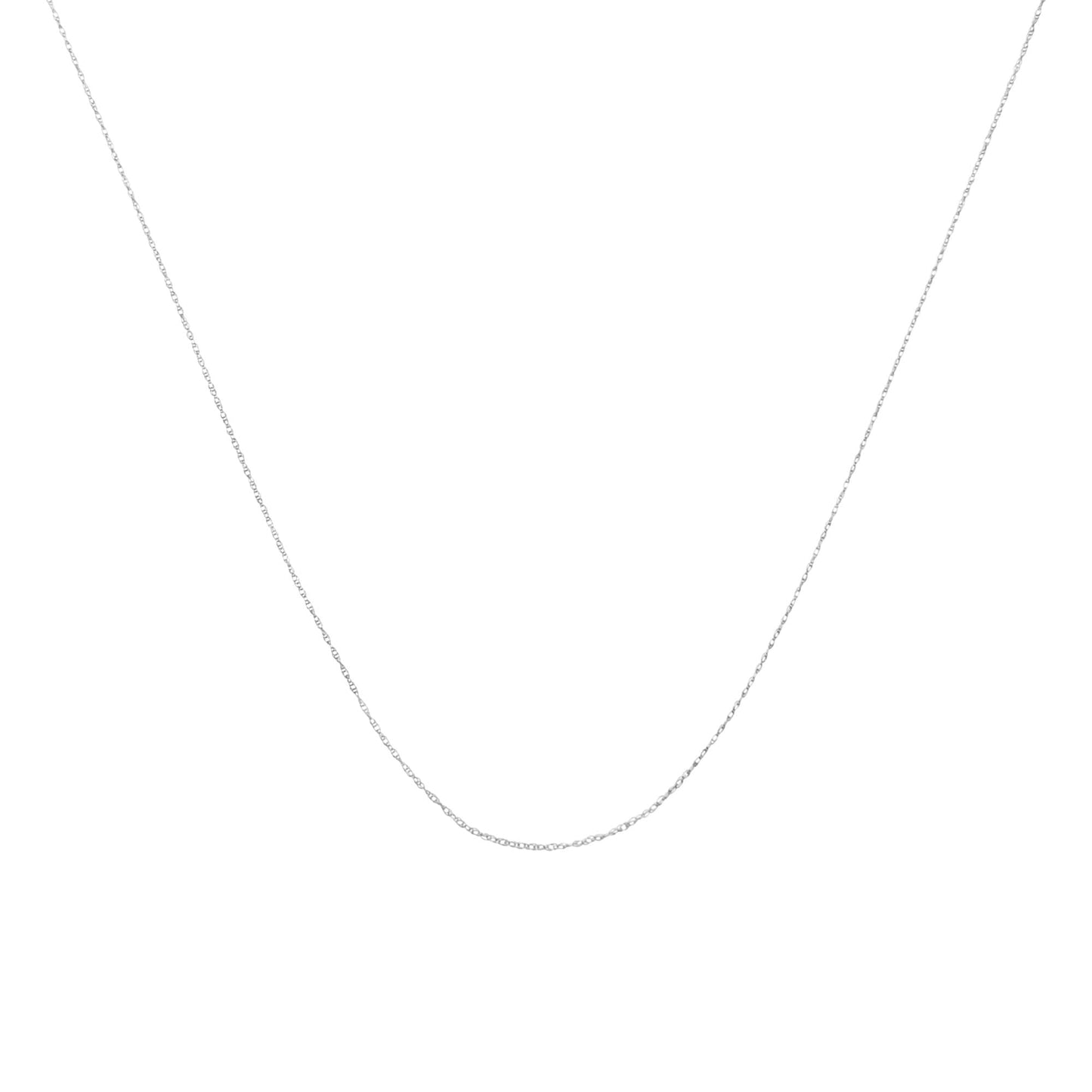 10K Gold 0.5 mm Slender & Dainty Fine Rope Chain Necklace