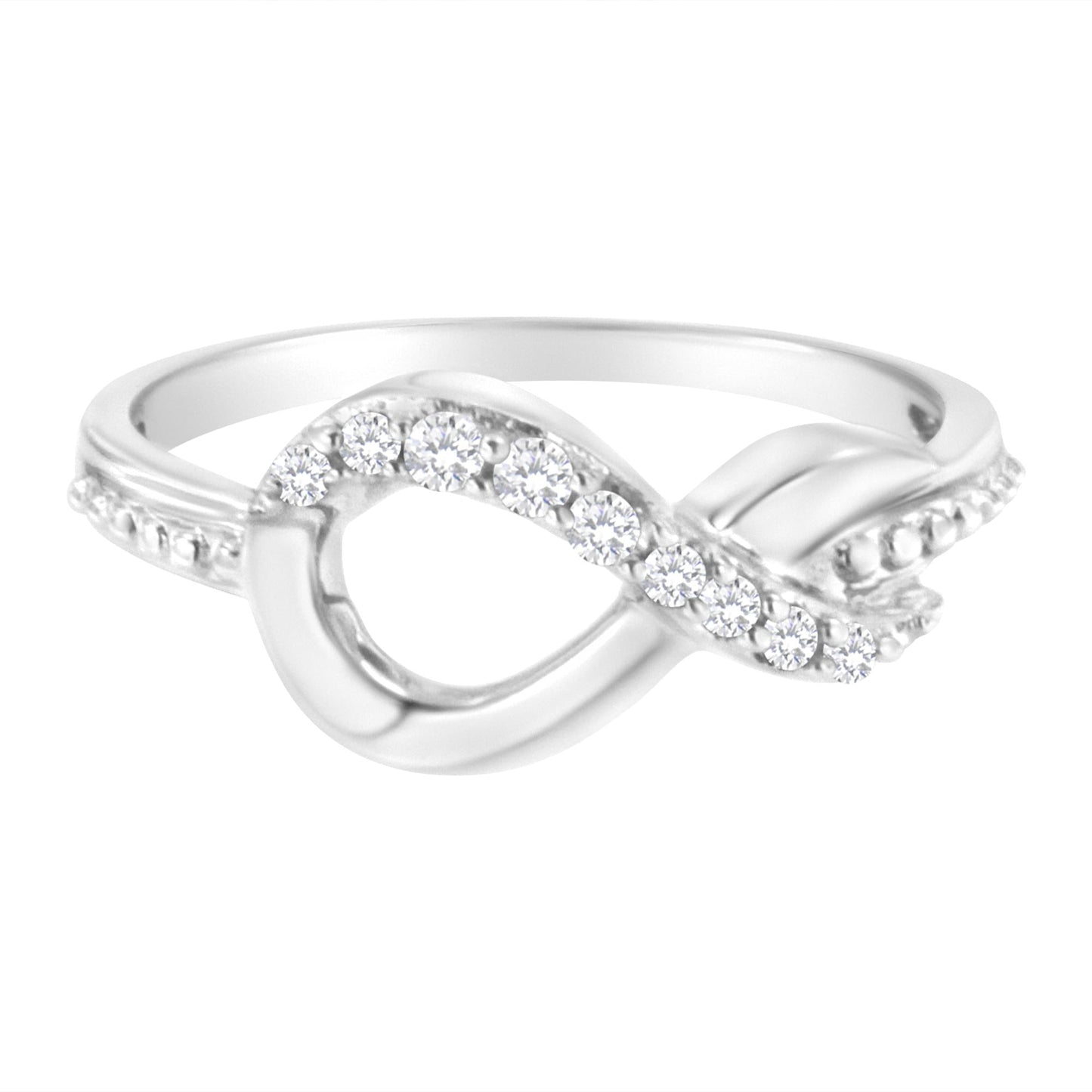 .925 Sterling Silver 1/6 ct. cttw Diamond Infinity Bypass Ring (H-I Clarity, I2-I3 Color)