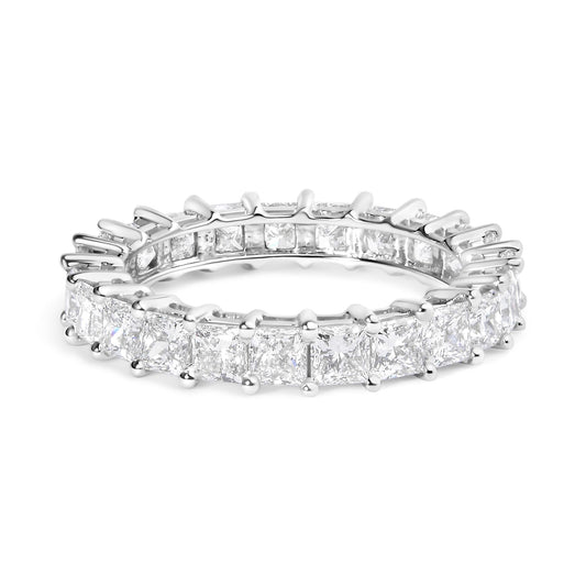 14K White Gold 3.0 Cttw Princess Lab Grown Diamond Eternity Band Ring (F-G Color, VS1-VS2 Clarity)