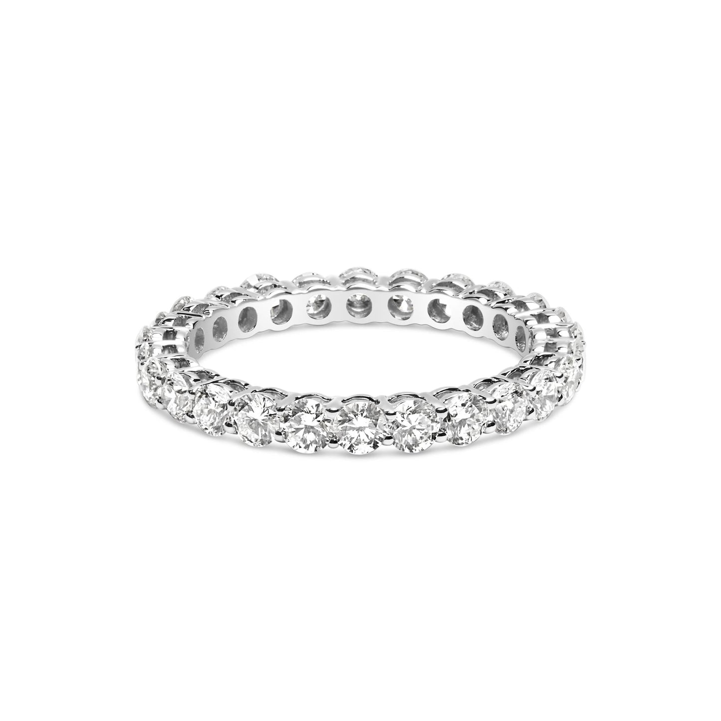 14K White Gold 2.00 Cttw Lab-Grown Diamond Eternity Band Ring (F-G Color, VS1-VS2 Clarity)