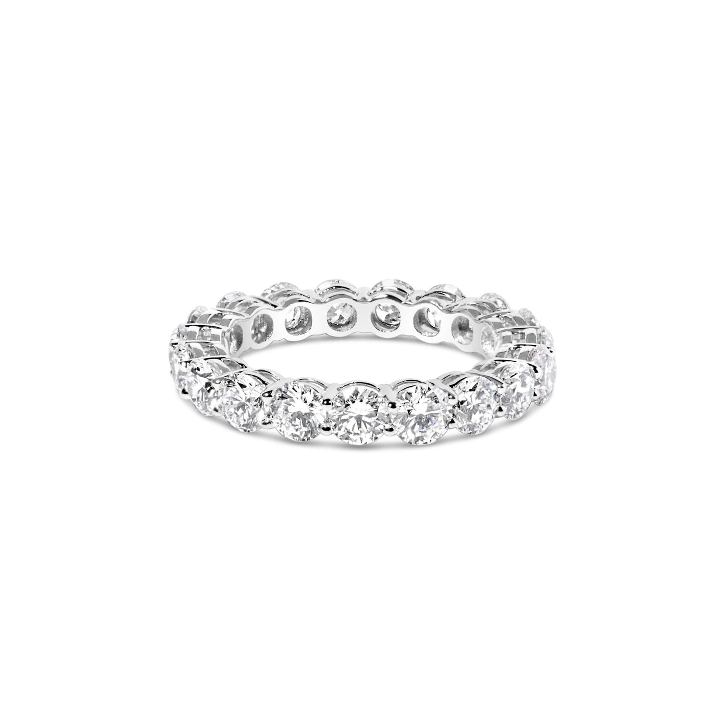 14K White Gold 4.00 Cttw Round Lab-Grown Diamond Eternity Band Ring (F-G Color, VS1-VS2 Clarity)