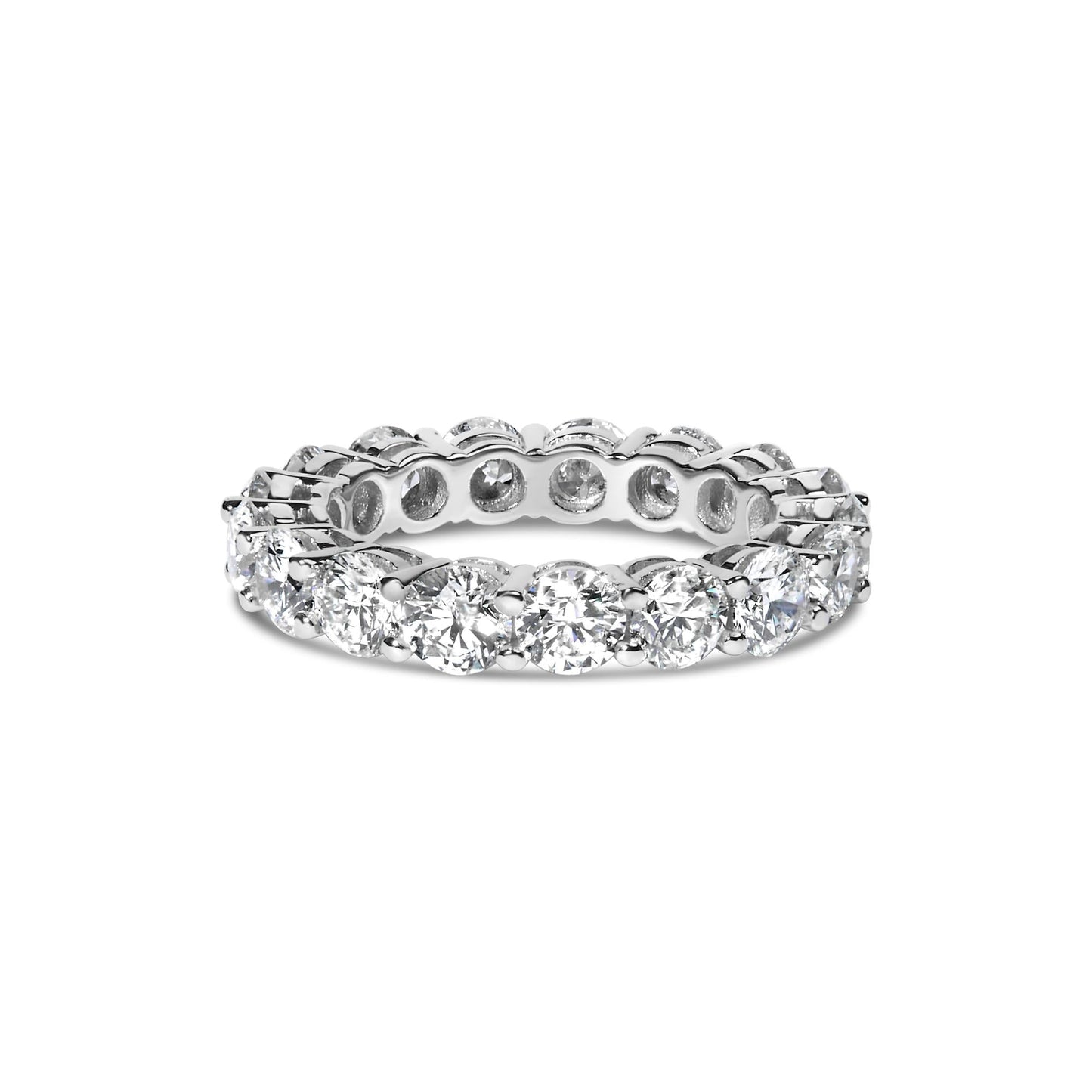 14K White Gold 5 1/4 Cttw Round Lab Grown Diamond Eternity Band Ring (F-G Color, VS1-VS2 Clarity)