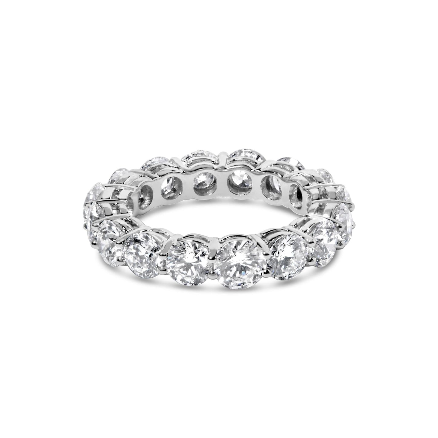 14K White Gold 6 1/4 Cttw Round Lab Grown Diamond Eternity Band Ring (F-G Color, VS1-VS2 Clarity)