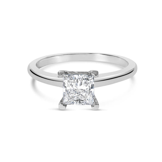 14K White Gold 1.0 Cttw Princess Lab-Grown Diamond Solitaire Engagement  Ring (F-G Color, VS1-VS2 Clarity)