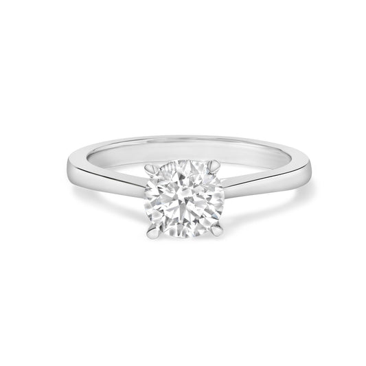 14K White Gold 1.0 Cttw Round Lab Grown Diamond Eagle Claw 4-Prong Set Solitaire Engagement Ring (F-G Color, VS2-SI1 Clarity)