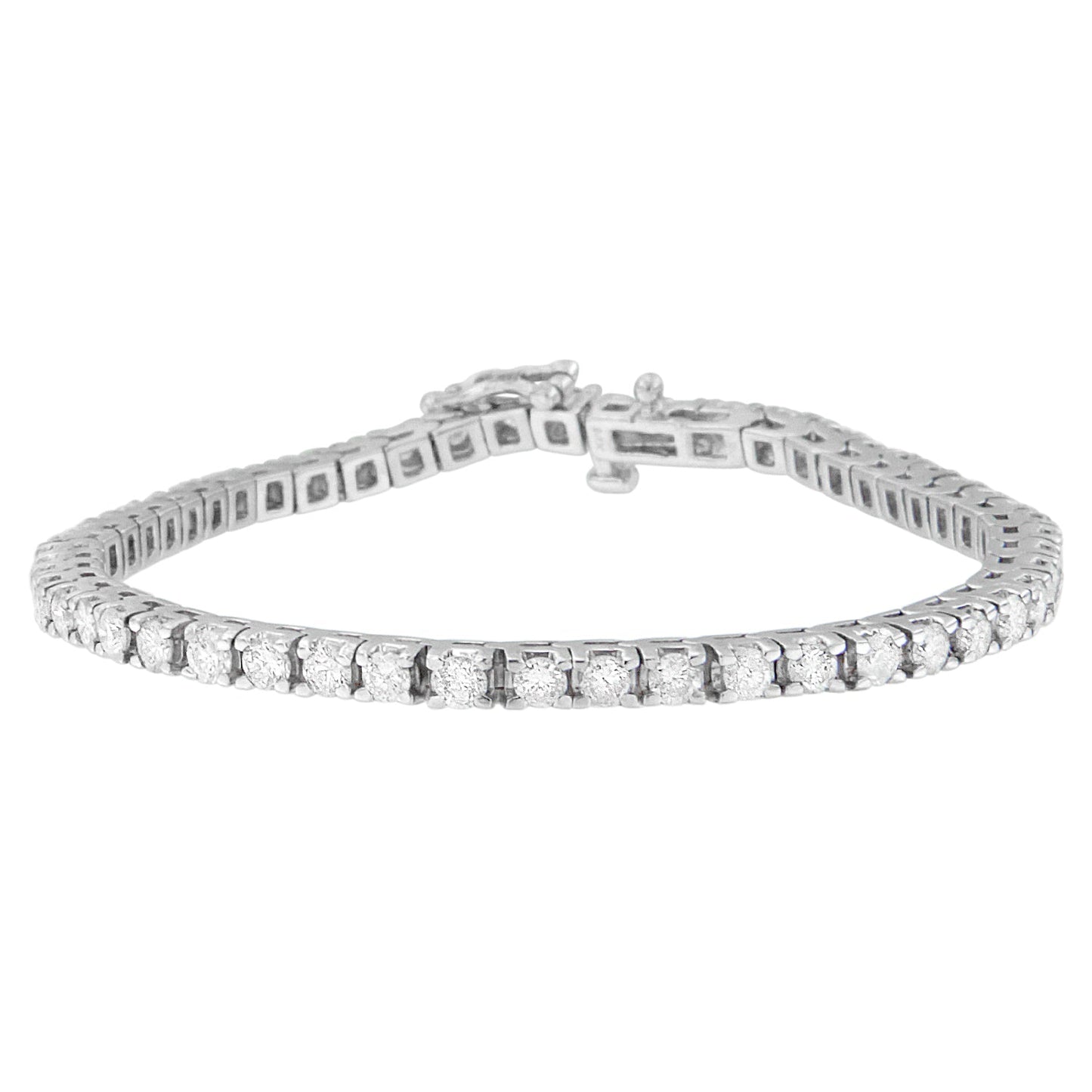 14K White Gold Round-Cut Diamond Tennis Bracelet (4.00 cttw, I-J Color, I2-I3 Clarity)