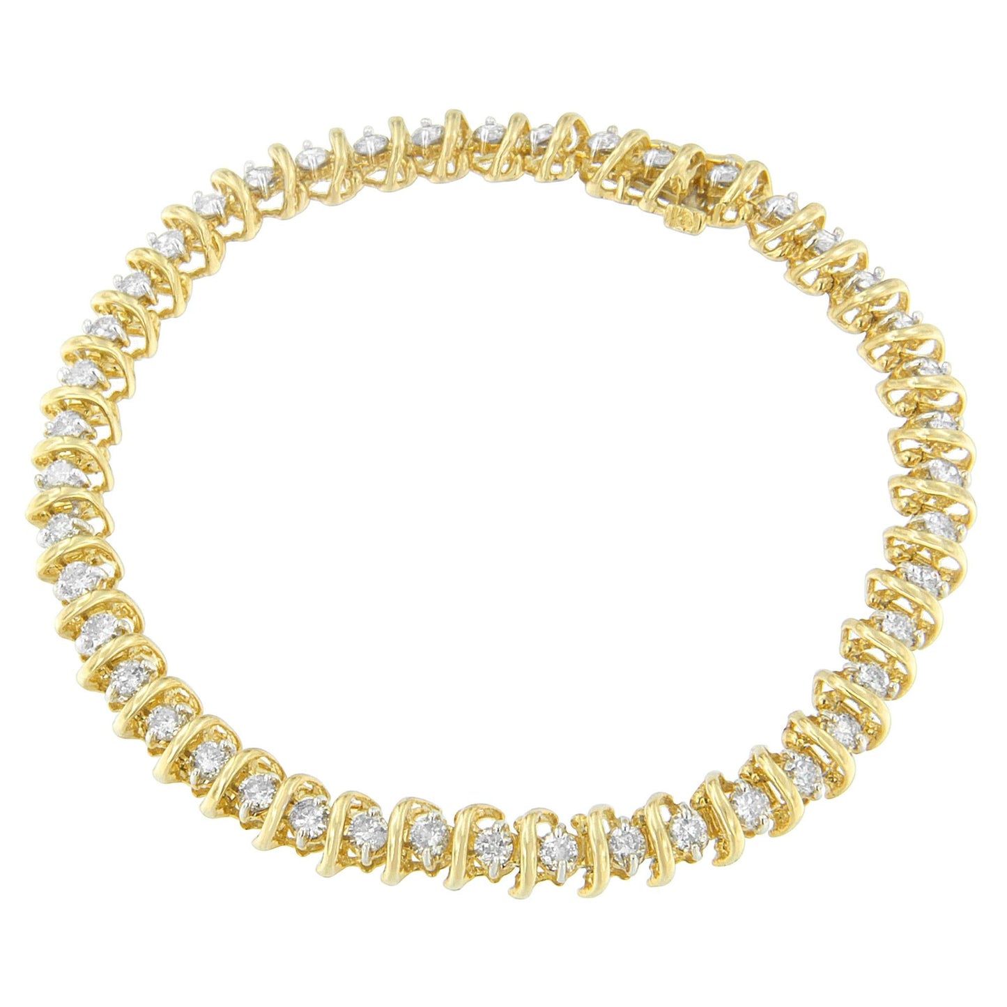 14K Yellow Gold Round Cut Diamond Wrap Bracelet (3.00 cttw, H-I Color, I1-I2 Clarity)