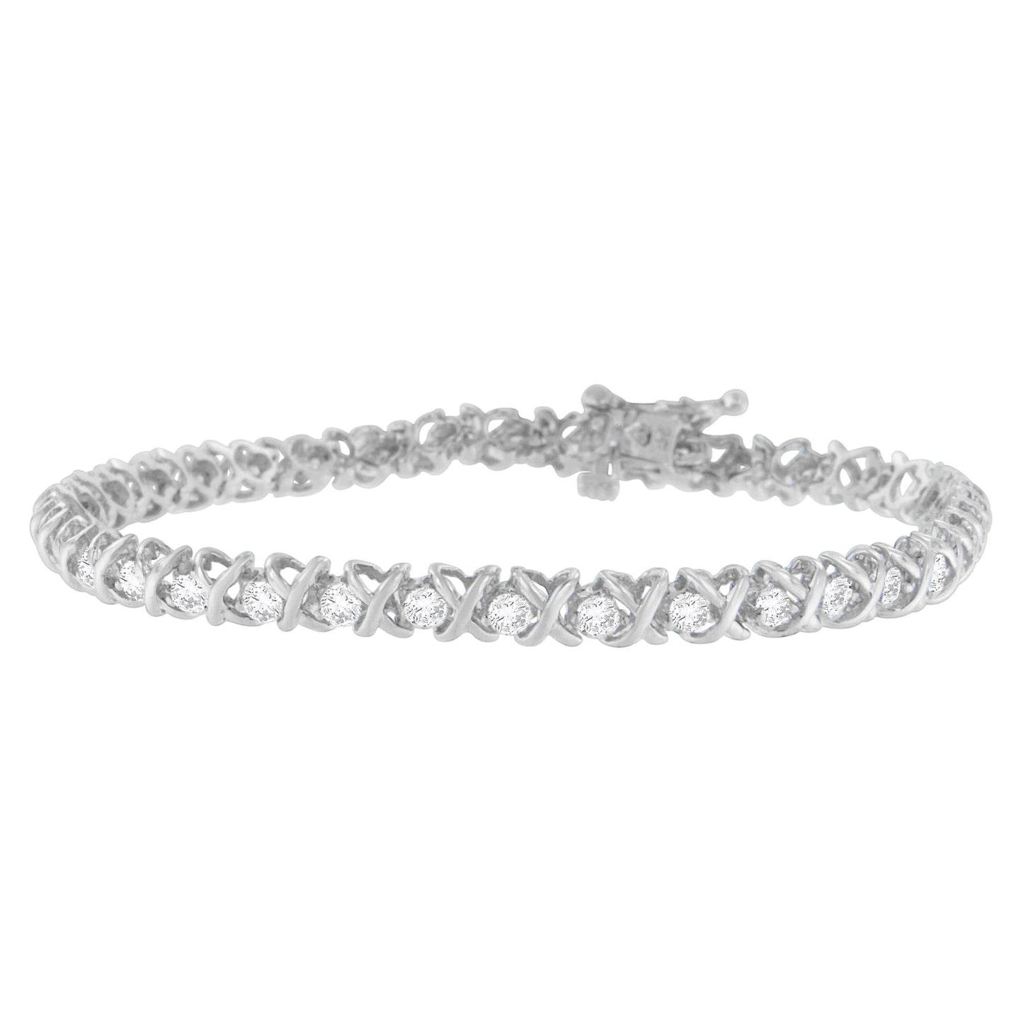 18K White Gold Round Cut Diamond Wrapped in Love Bracelet (2.00 cttw, H-I Color, I1-I2 Clarity)