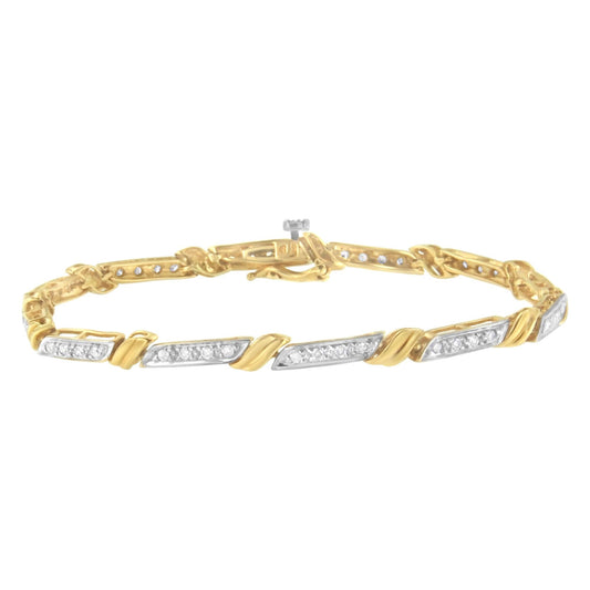 10K Yellow Gold Diamond Link Bracelet (1/2 cttw, I-J Color, I2-I3 Clarity)