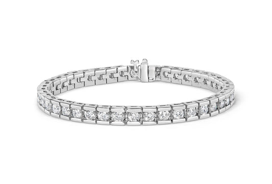 IGI Certified 14K White Gold 6.0Cttw Channel Set Round Diamond Tennis Bracelet (I-J Color, I1-I2 Clarity) - 7" Inches