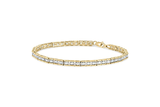 10K Yellow Gold 1.00 Cttw Diamond Channel Set Style 7" Tennis Bracelet (H-I Color, I1-I2 Clarity)