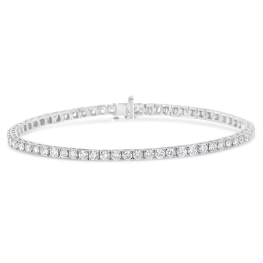 IGI Certified Diamond 14K White Gold Classic 7” Tennis Bracelet - Choice of Carat Weights