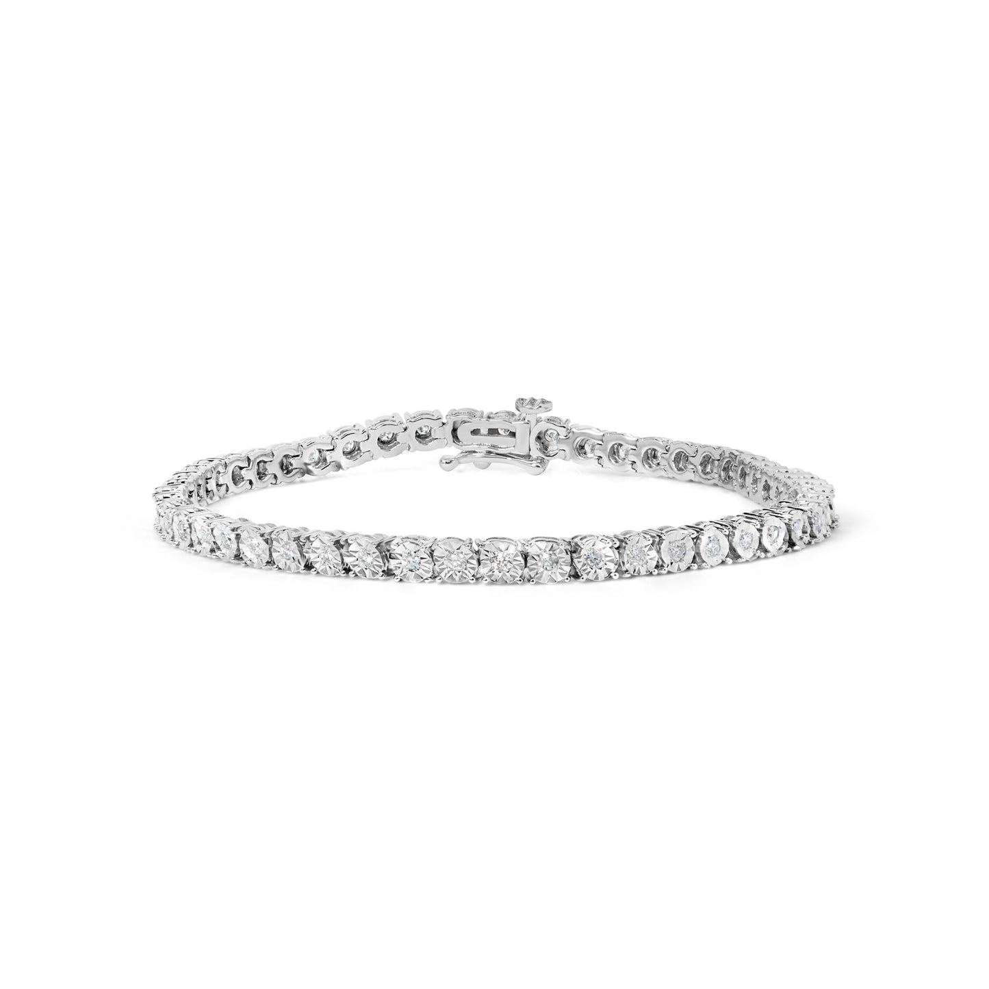 .925 Sterling Silver 1.0 Cttw Diamond Miracle Tennis Bracelet (I-J Color, I3 Clarity)