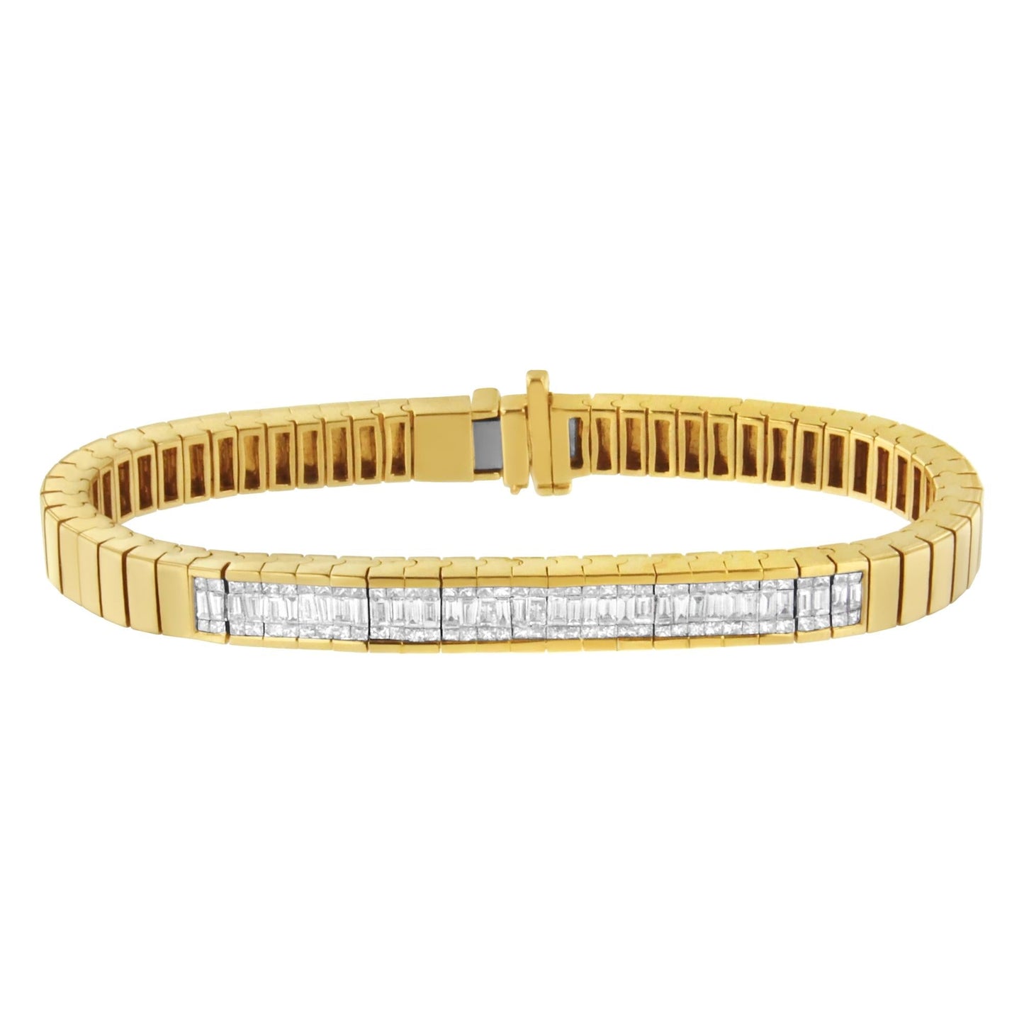 14KT Yellow Gold Diamond ID Tennis Bracelet (2 cttw, H-I Color, VS2-SI1 Clarity)