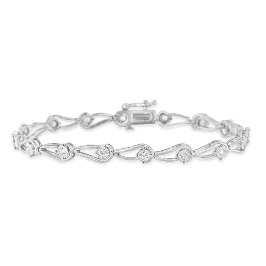 Sterling Silver Rose Cut Diamond Fashion Tennis Bracelet (0.5 cttw, I-J Color, I2-I3 Clarity)