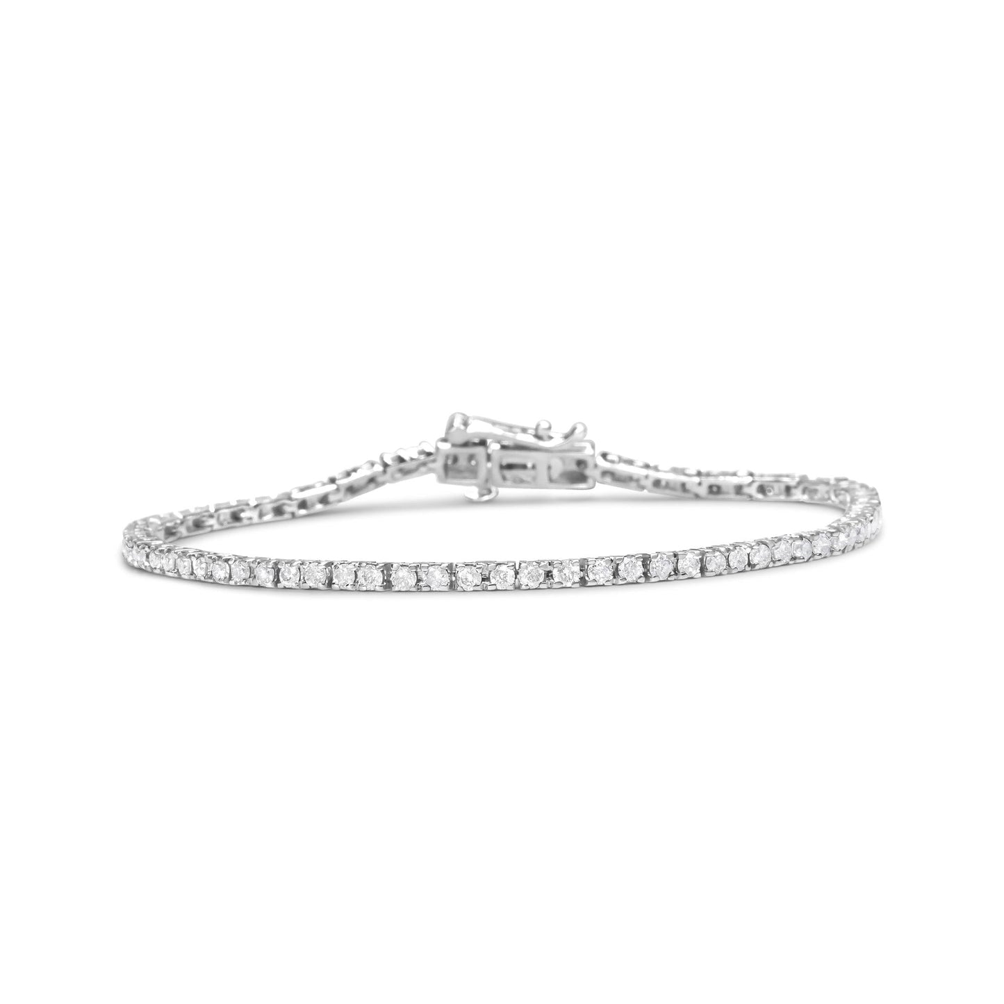 .925 Sterling Silver 2.0 Cttw Diamond Classic Link Tennis Bracelet (I-J Color, I2-I3 Clarity) - 7-1/4"