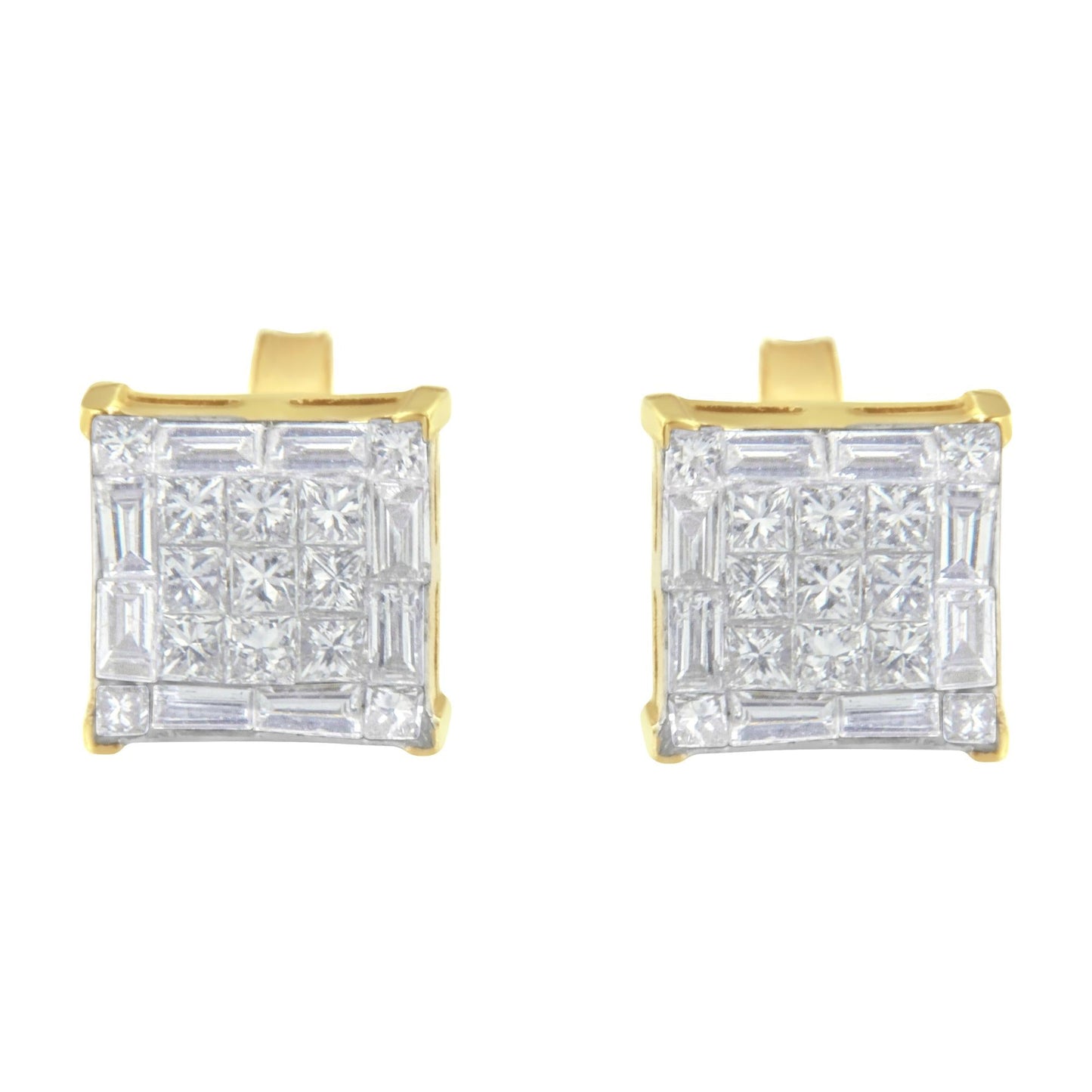 10KT Yellow Gold Diamond Stud Earrings (1 cttw, I-J Color, SI2-I1 Clarity)