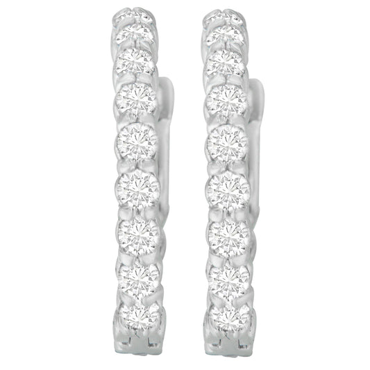 14K White Gold Round Cut Diamond Earrings (2.4 cttw, H-I Color, SI2-I1 Clarity)