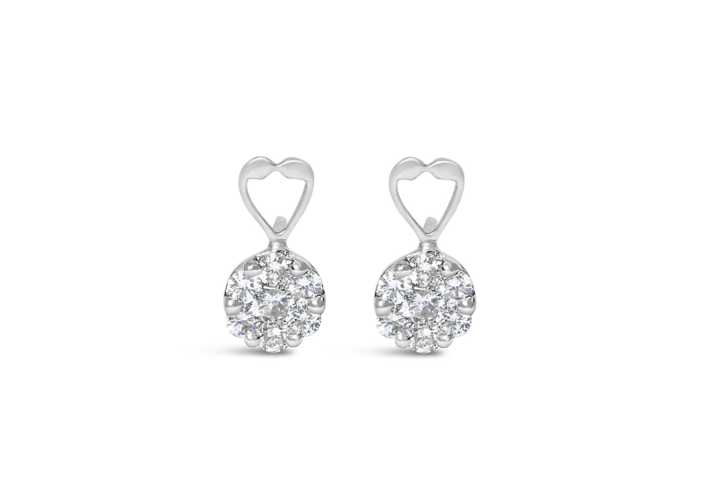 14K White Gold 1 1/4 cttw Round Cut Diamond Earrings (H-I, I1-I2)