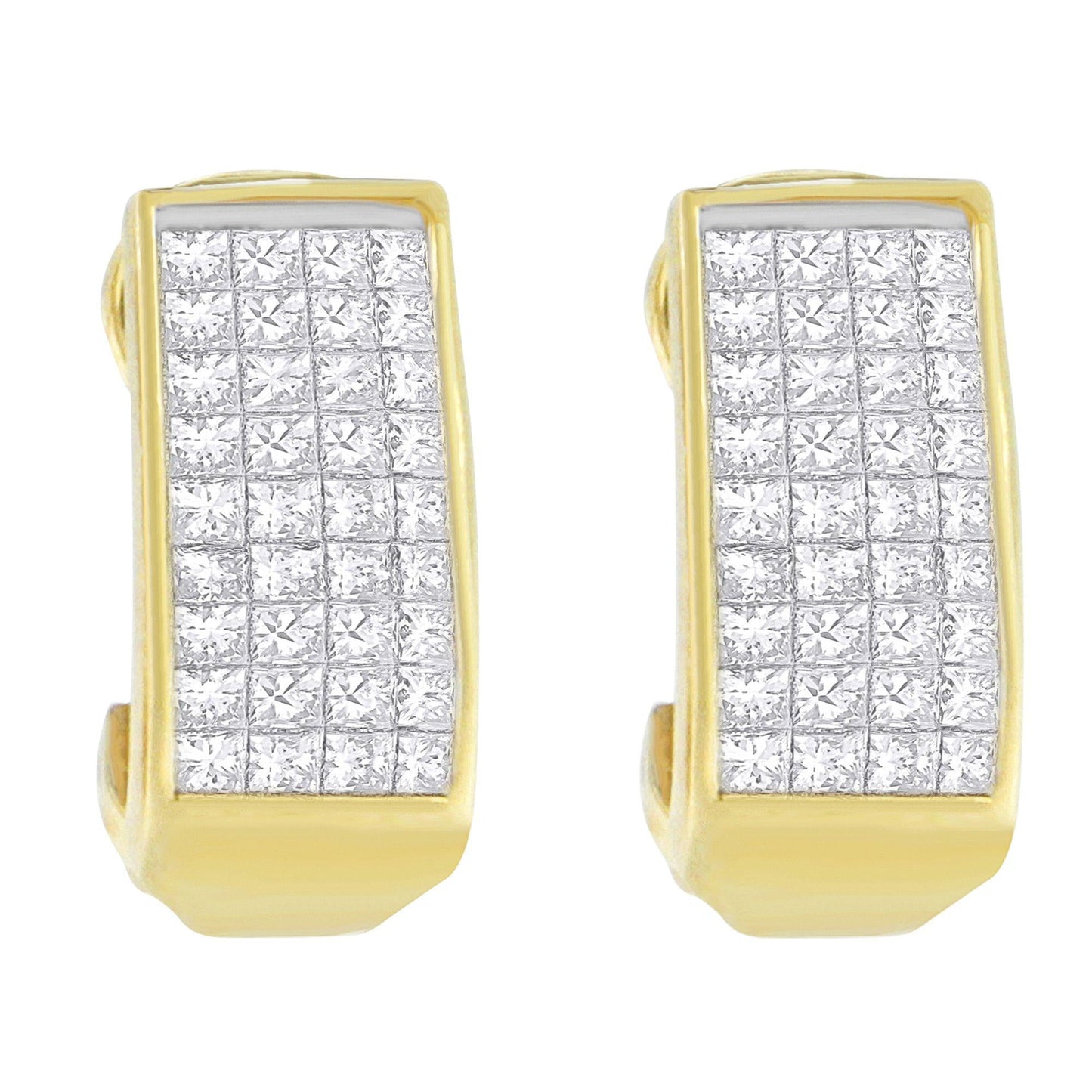 14K Yellow Gold 1 cttw Princess Cut Diamond Earrings (H-I, VS2-SI1)