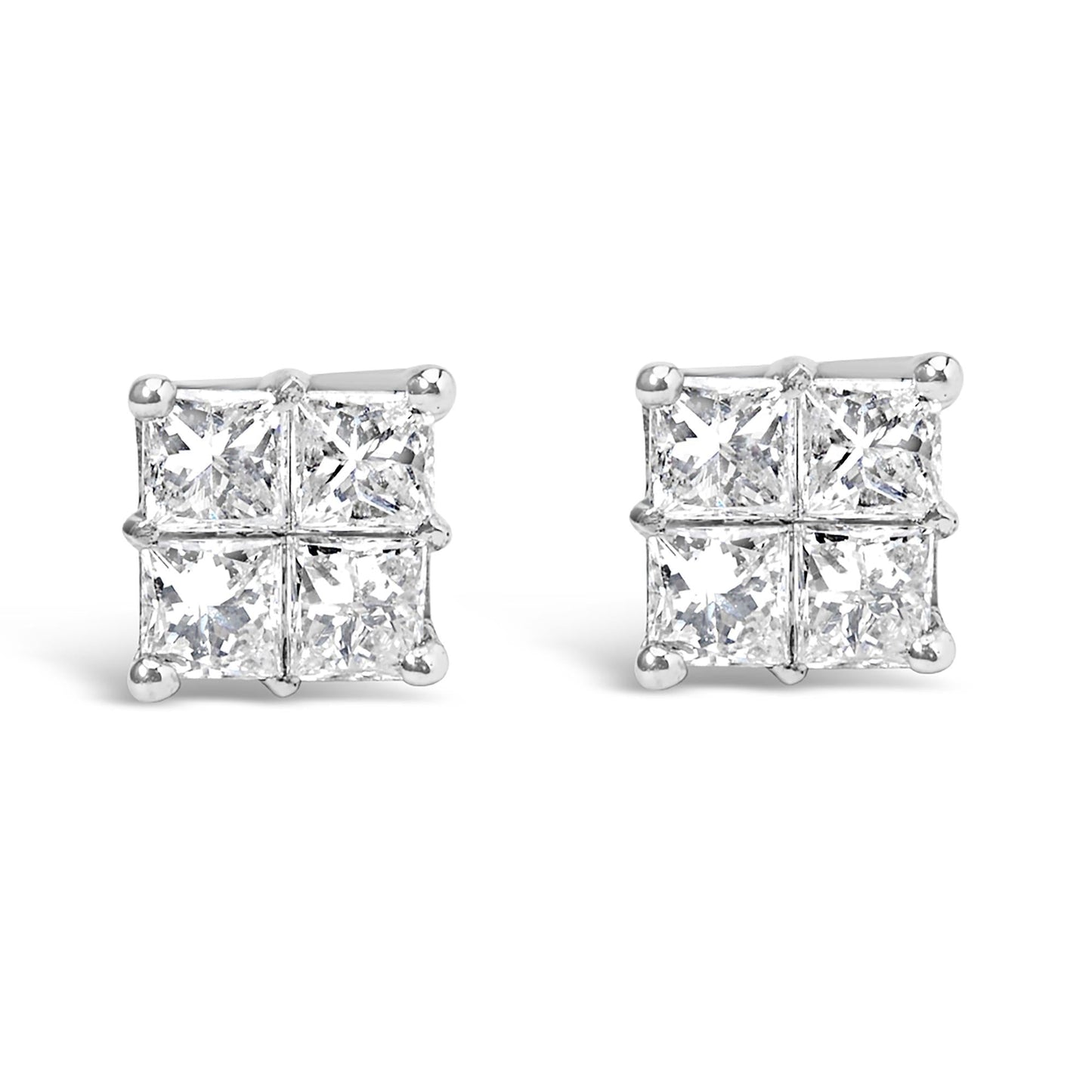 10KT White Gold Diamond Composite Stud Earring (1/4 cttw, H-I Color, I1-I2 Clarity)