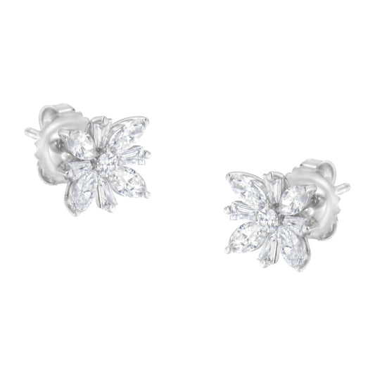 14K White Gold 1 1/4 cttw Diamond Stud Earring (H-I, SI1-SI2)