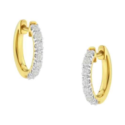 10K Yellow Gold Diamond Diamond Huggy Earring (1/2 cttw, I-J Color, I2-I3 Clarity)