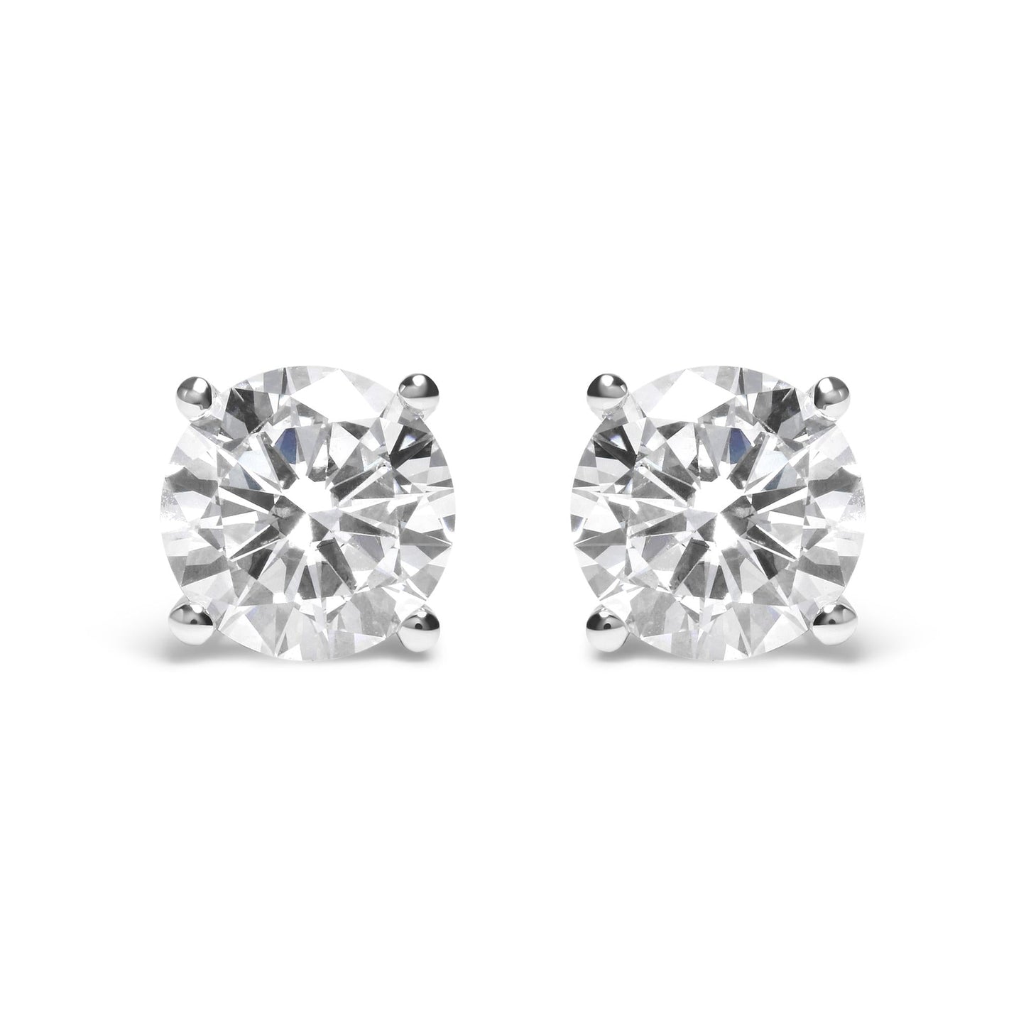 GIA Certified 14K White Gold 6.0 Cttw 4-Prong Round Brilliant Cut Diamond Solitaire Stud Earrings with Screw Backs (F Color, VS2 Clarity)