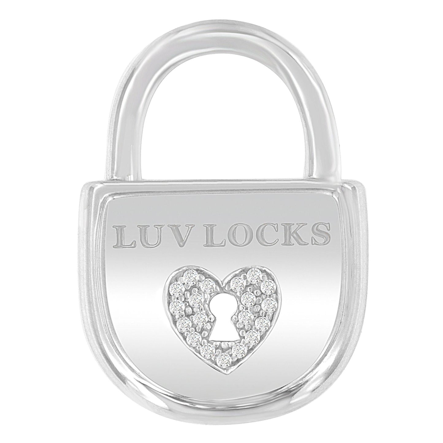 .925 Sterling Silver 1/8 cttw Diamond 'Luv Locks' Pendant Necklace (H-I, I1-I2)