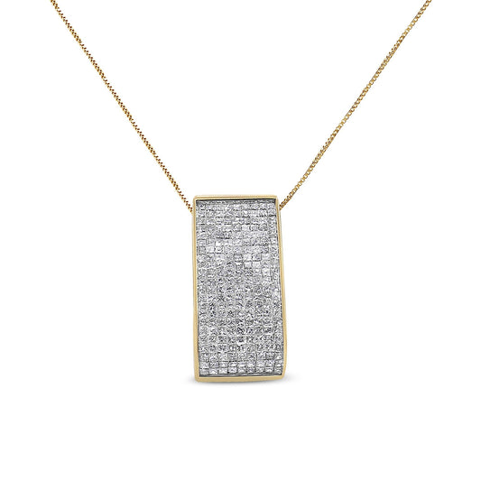 14K Yellow Gold Princess-Cut Diamond Pillar Pendant Necklace (1 5/8 cttw, H-I Color, SI1-SI2 Clarity)