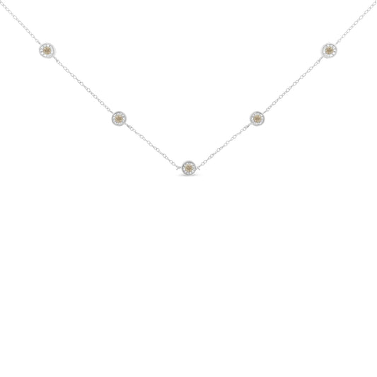 Sterling Silver Diamond Station Necklace (1/2 cttw, I-J Color, I1-I2 Clarity)