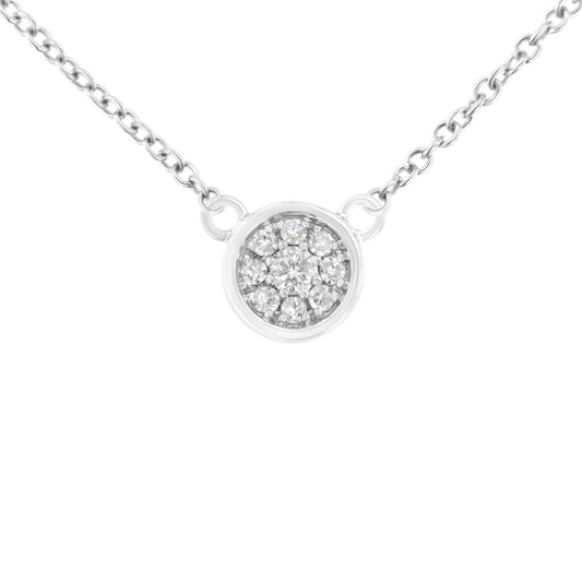 10K White Gold 1/4 Cttw Diamond Flower Pendant Necklace (I-J Color, I2-I3 Clarity) - Adjustable 16-18" chain