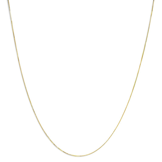 Unisex Solid 14K Gold 0.75mm Classic Box Chain Necklace