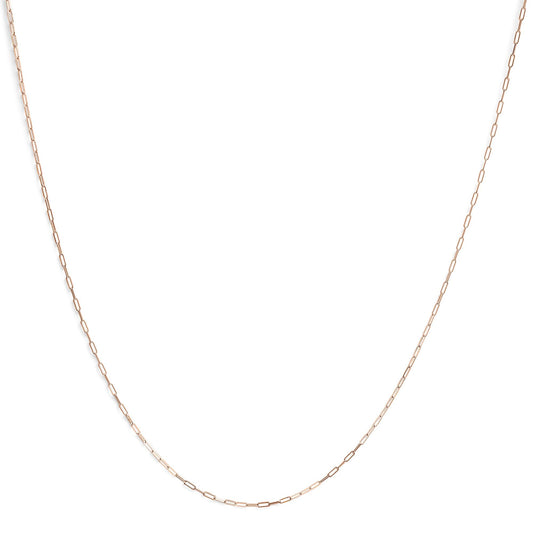 Unisex Solid 14K Gold 1.5mm Paperclip Chain Necklace - Choice of Length and Metal Color