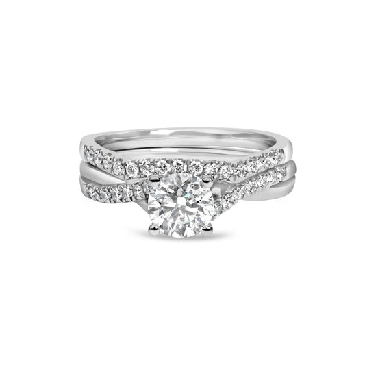 .950 Platinum 1 1/5 Cttw Diamond Split Shank and Bypass Bridal Engagement Ring