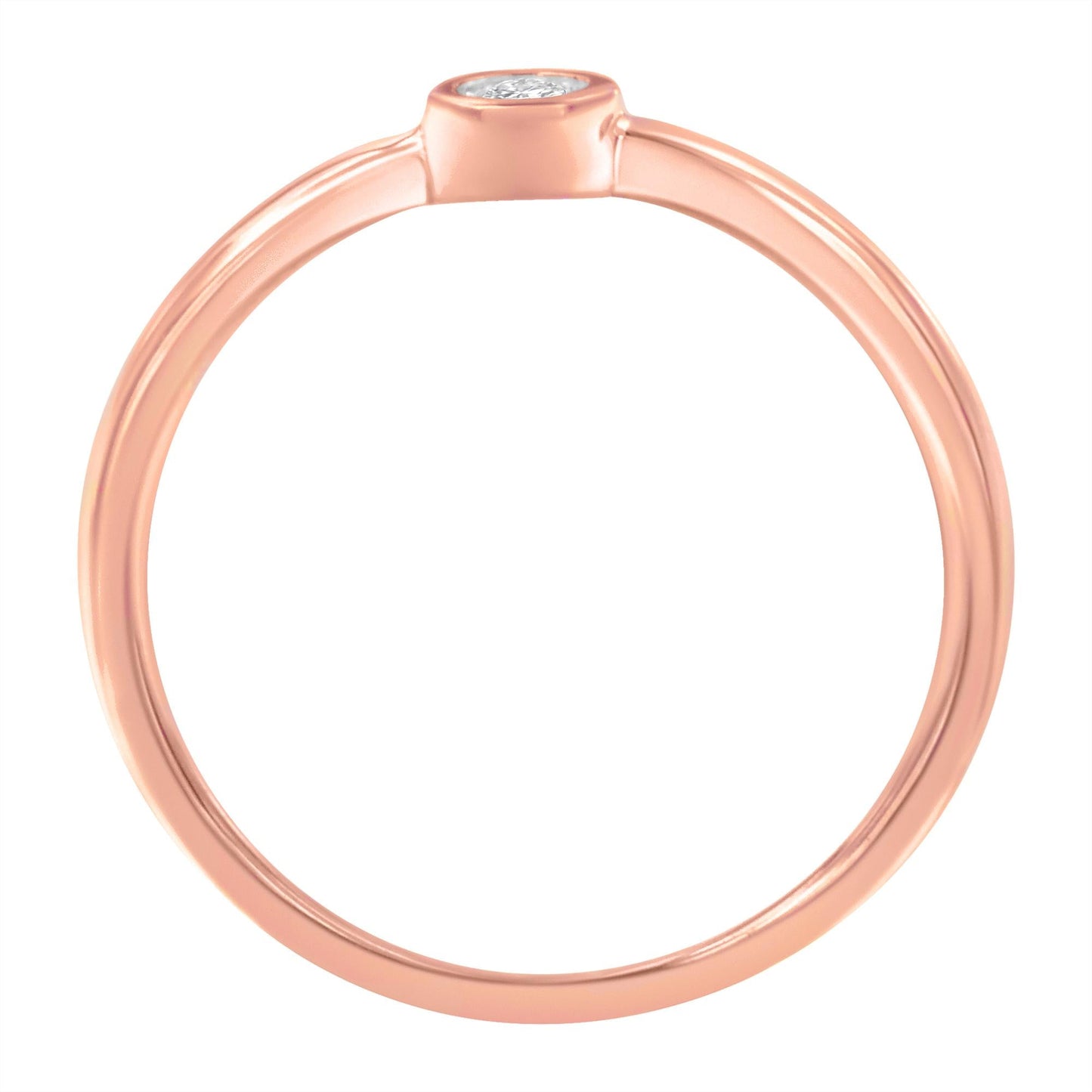 14K Rose Gold Plated .925 Sterling Silver Miracle Set Diamond Ring (1/20 Cttw, J-K Color, I1-I2 Clarity)