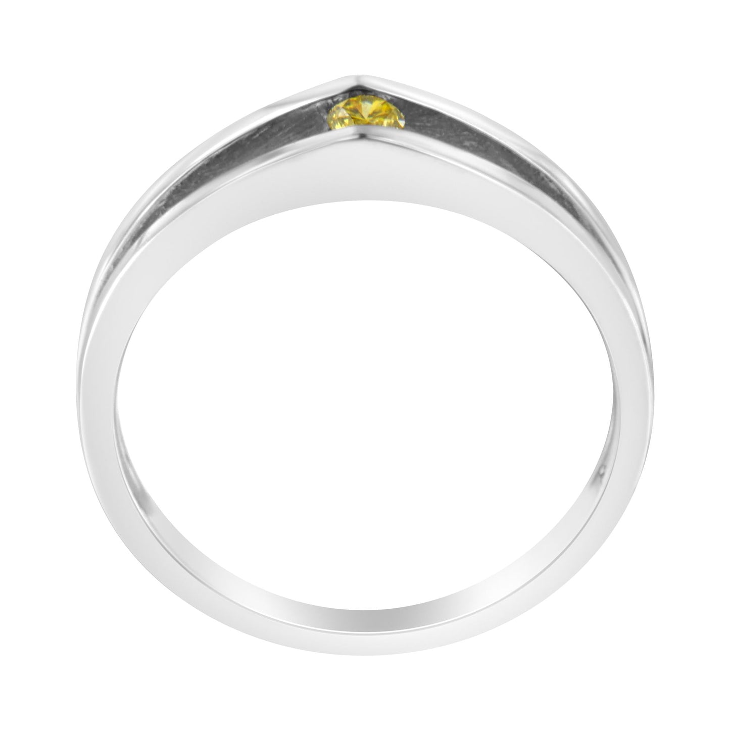 10K White Gold Treated Yellow Diamond Promise Ring (1/10 Cttw, Yellow Color, I2-I3 Clarity)