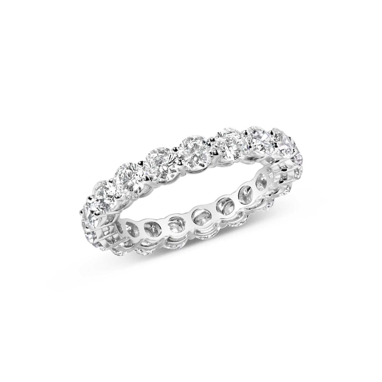 14K White Gold 4.00 Cttw Round Lab-Grown Diamond Eternity Band Ring (F-G Color, VS1-VS2 Clarity)