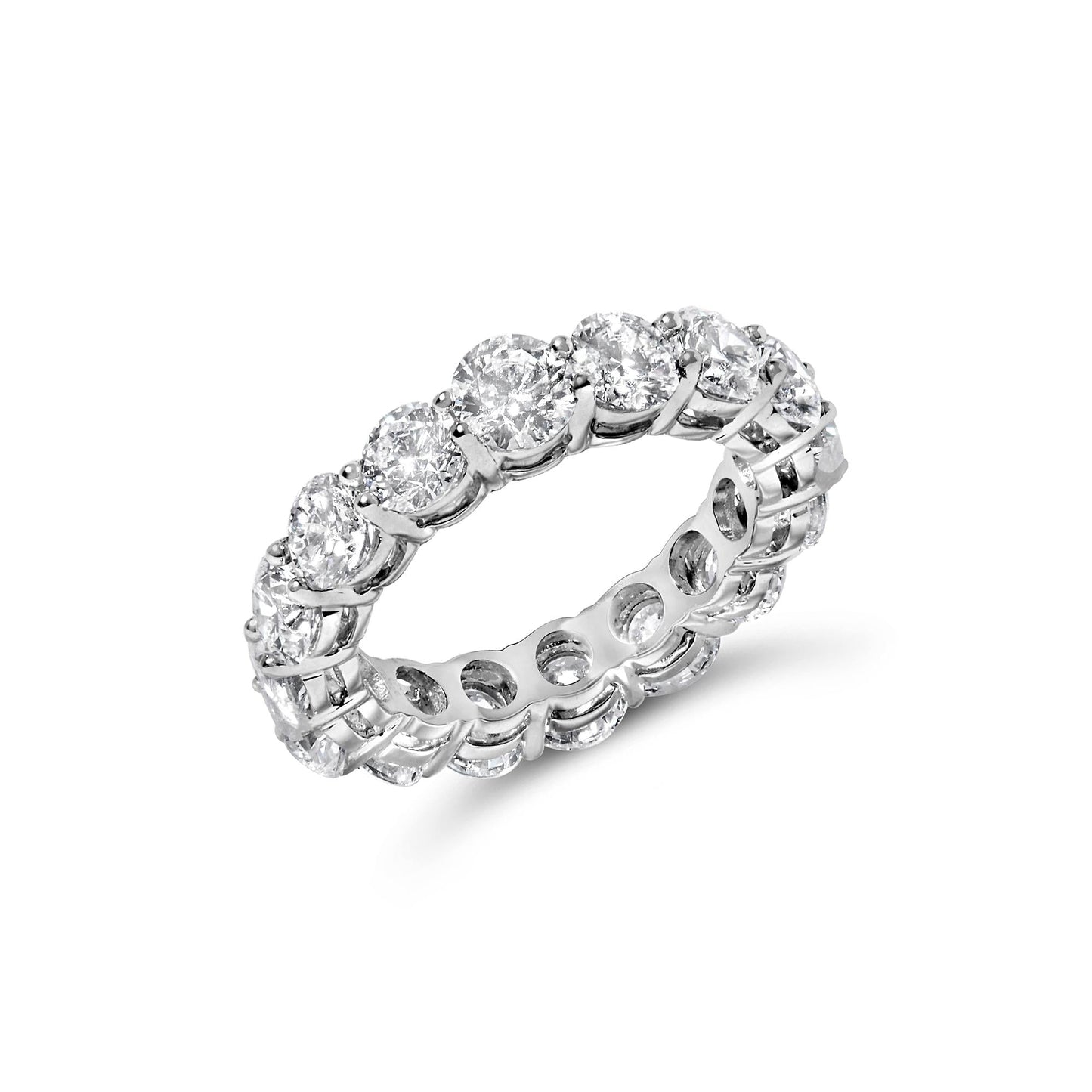 14K White Gold 6 1/4 Cttw Round Lab Grown Diamond Eternity Band Ring (F-G Color, VS1-VS2 Clarity)