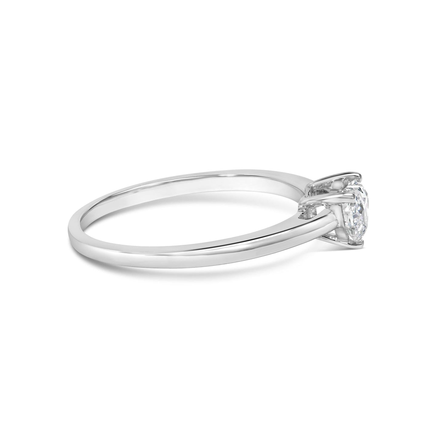 14K White Gold 1/2 Cttw Heart Cut Lab Grown Diamond Solitaire Engagement Ring (F-G Color, VS1-VS2 Clarity) - Size 7