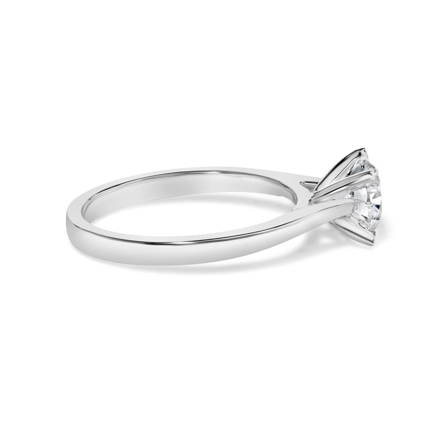 14K White Gold 1.0 Cttw Round Lab Grown Diamond Eagle Claw 4-Prong Set Solitaire Engagement Ring (F-G Color, VS2-SI1 Clarity)