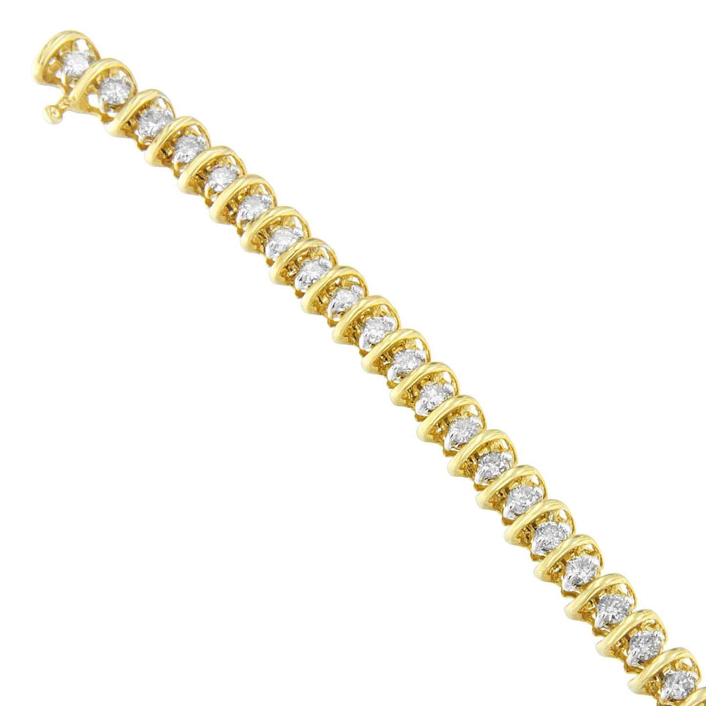 14K Yellow Gold Round Cut Diamond Wrap Bracelet (3.00 cttw, H-I Color, I1-I2 Clarity)