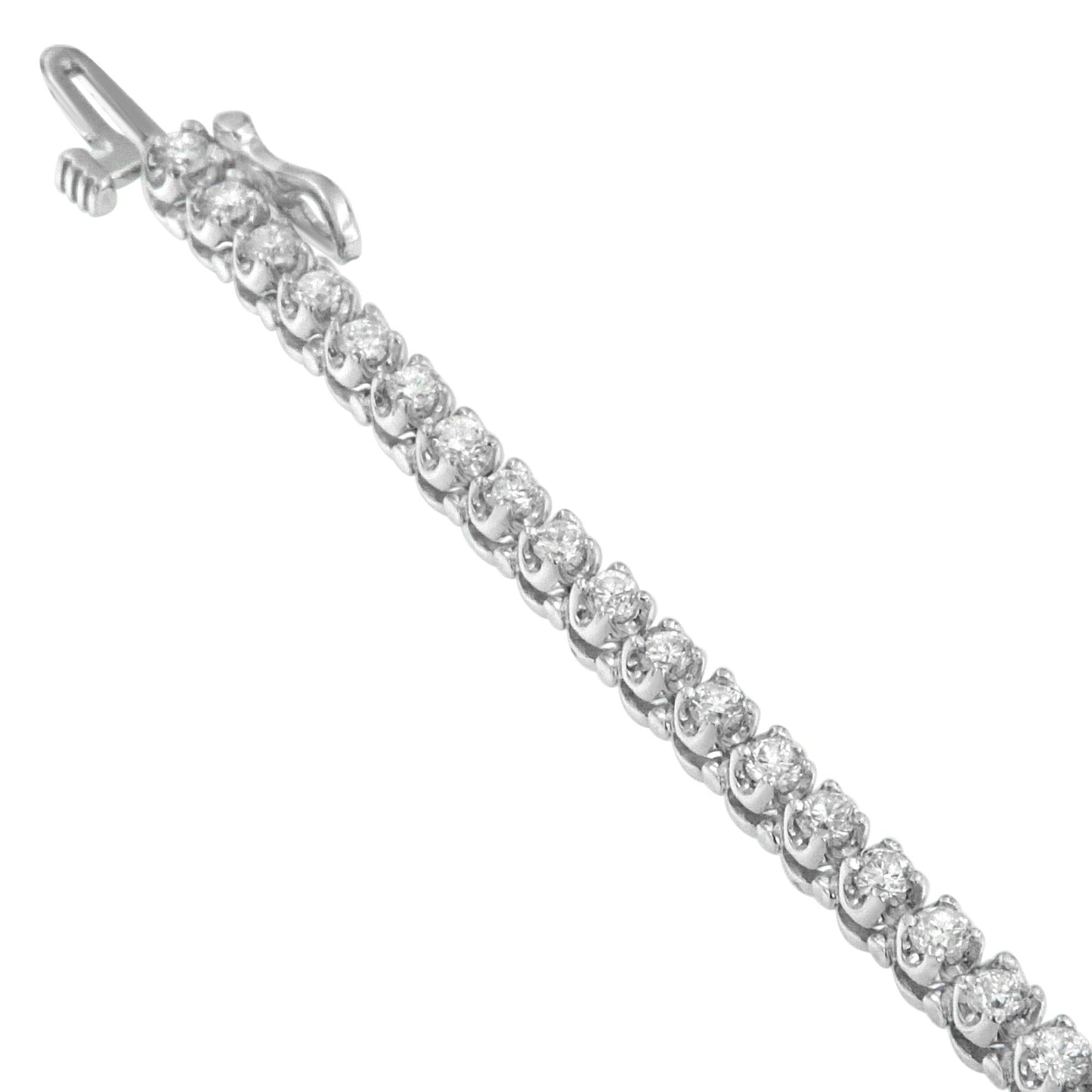 14K White Gold Round-Cut Diamond Tennis Bracelet (3.00 cttw, G-H Color, I1-I2 Clarity)