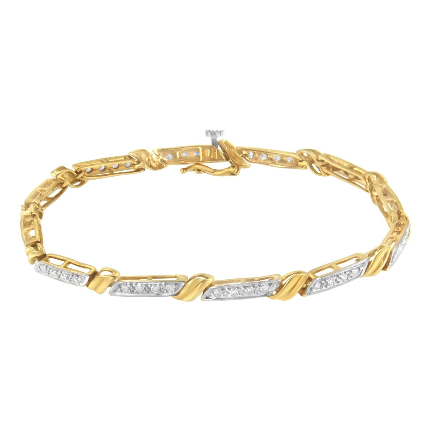 10K Yellow Gold Diamond Link Bracelet (1/2 cttw, I-J Color, I2-I3 Clarity)