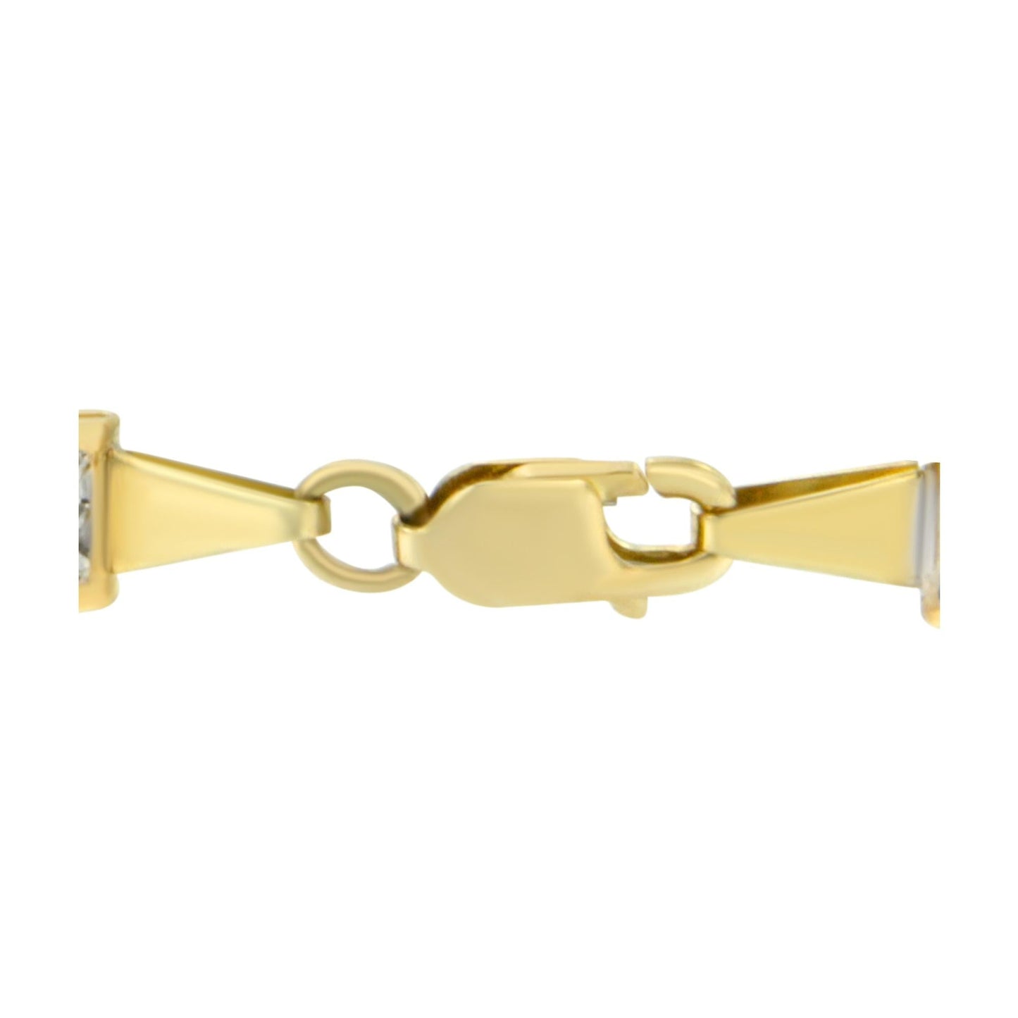 10K Yellow Gold Round Cut Diamond Square Link Bracelet (1.00 cttw, J-K Color, I3 Clarity)