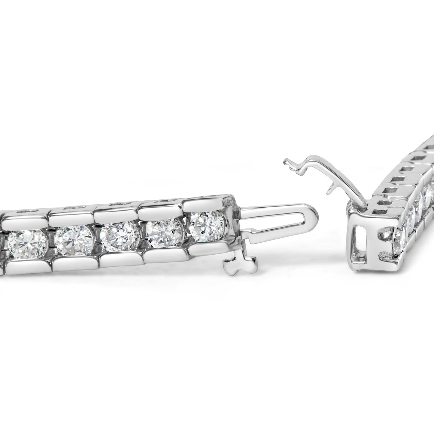 IGI Certified 14K White Gold 6.0Cttw Channel Set Round Diamond Tennis Bracelet (I-J Color, I1-I2 Clarity) - 7" Inches