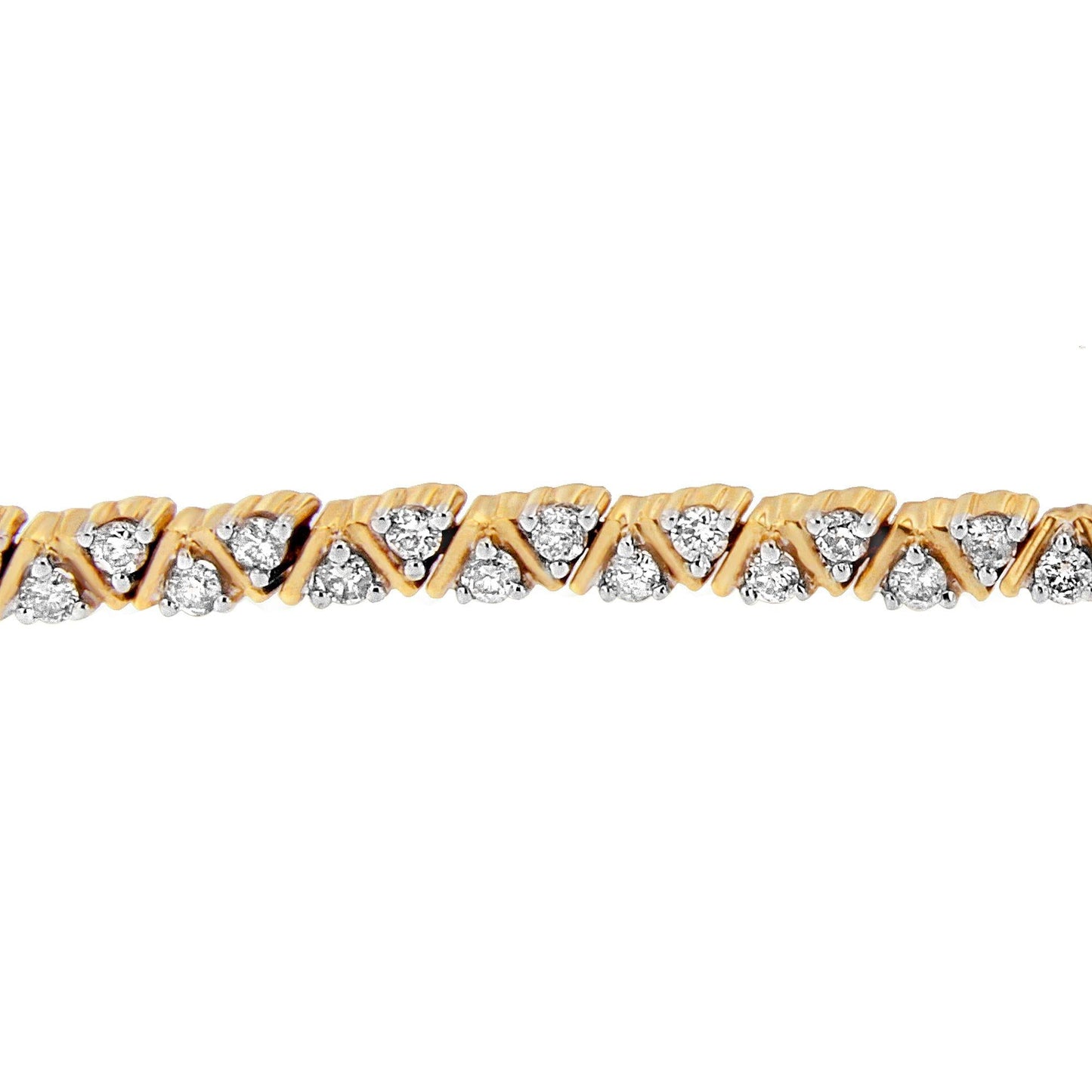 14K Yellow Gold Round-Cut Diamond Bracelet (4.00 cttw, H-I Color, I1-I2 Clarity)