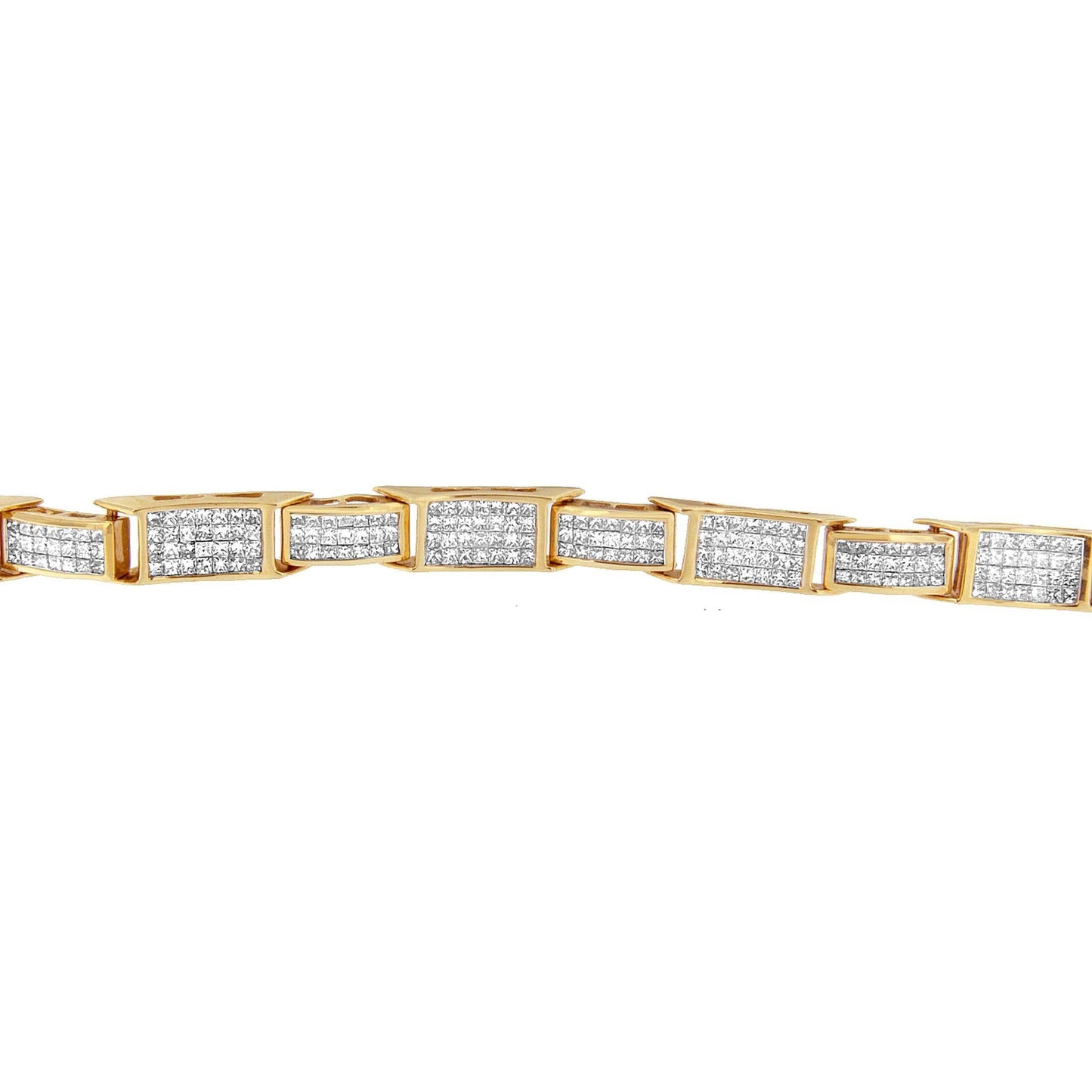 14K Yellow Gold Princess Cut Diamond Bracelet (6.11 cttw, H-I Color, SI1-SI2 Clarity)