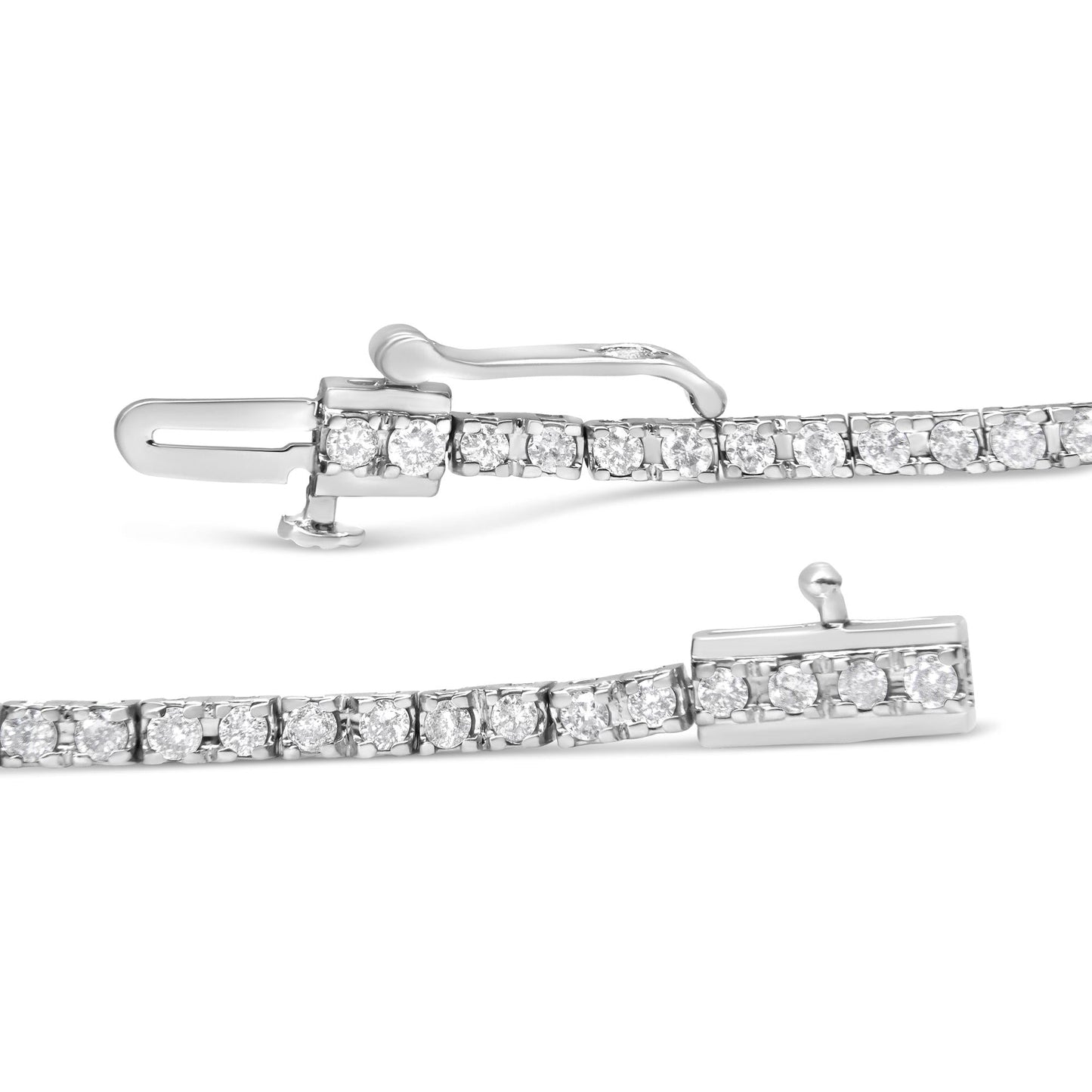 .925 Sterling Silver 2.0 Cttw Diamond Classic Link Tennis Bracelet (I-J Color, I2-I3 Clarity) - 7-1/4"