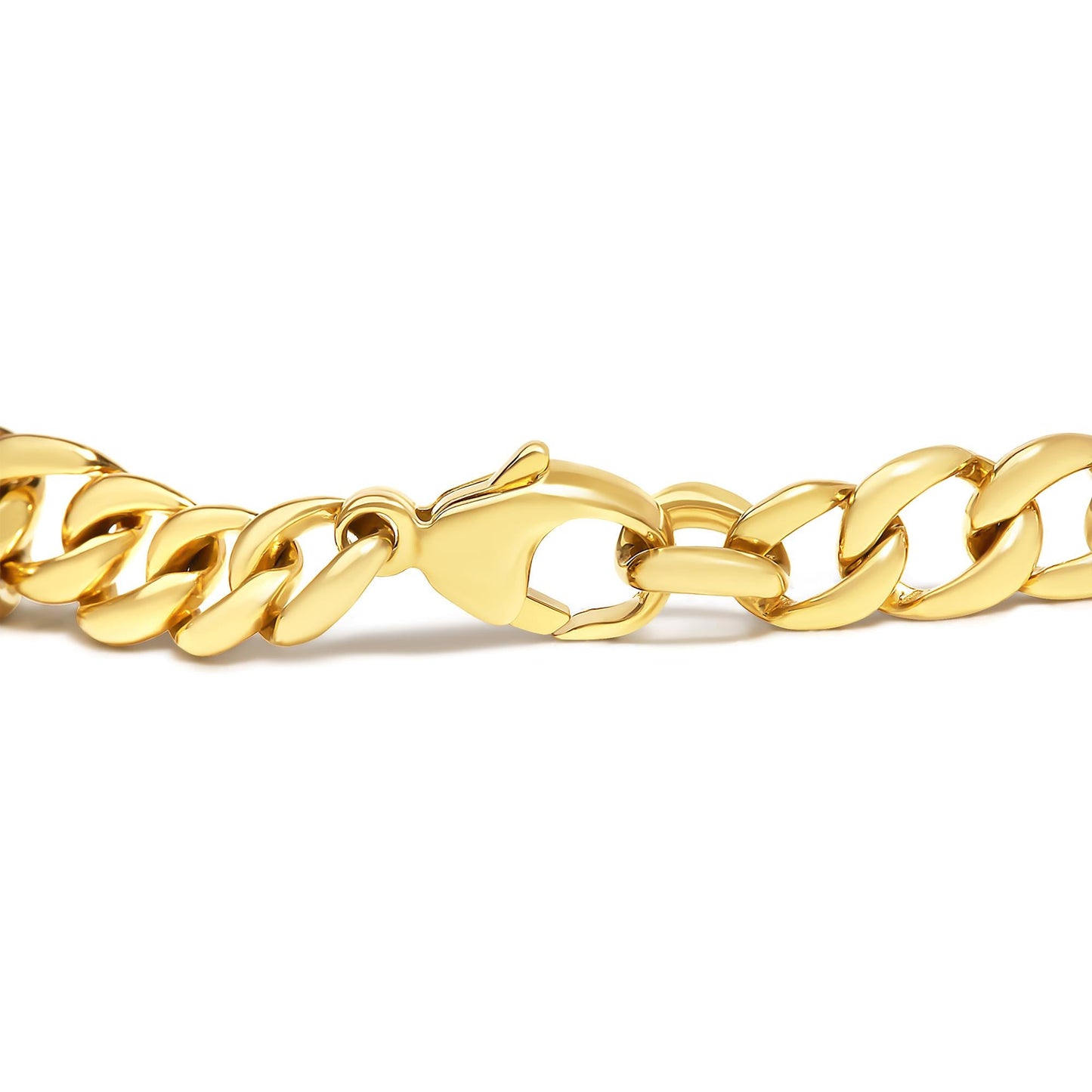 14K Yellow Gold Plated .925 Sterling Silver 1 1/4 Cttw Diamond Cuban Chain Link Bracelet (I-J Color, I3 Clarity)-  7.25"